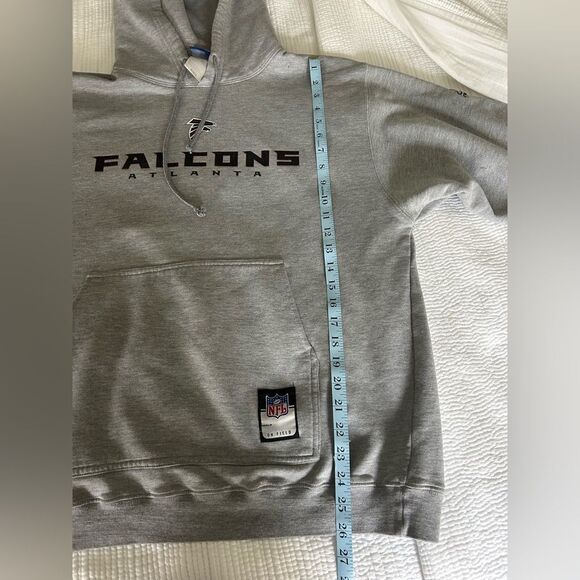 NFL Reebok Men’s Gray Atlanta Falcons Pullover Hoodie Sweatshirt Size Medium - Picture 9 of 13